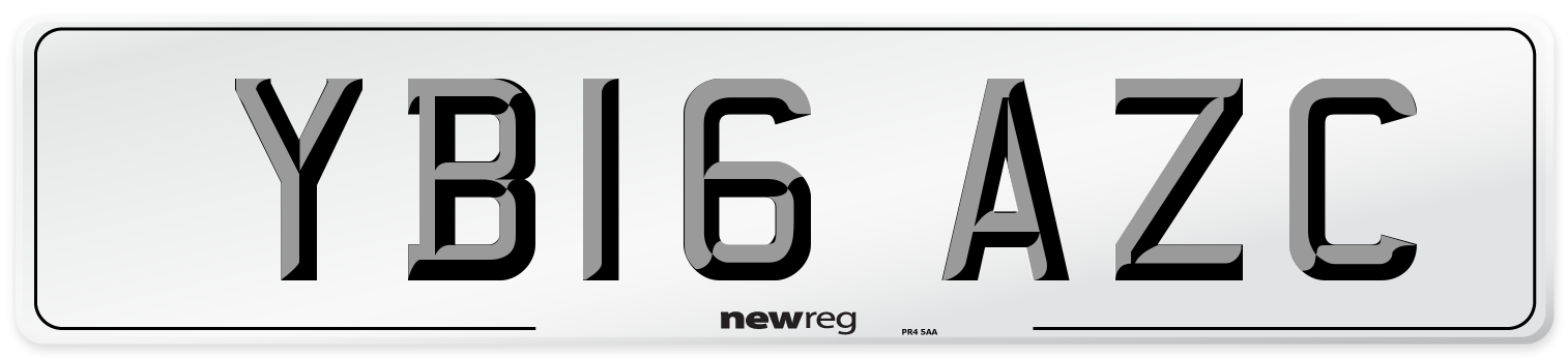 YB16 AZC Number Plate from New Reg